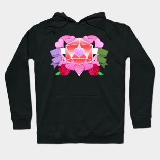 DiceHeart - Genderqueer Banner, Red Dice Hoodie